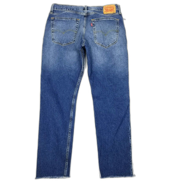 Levis CUSTOM 512 Slim Tapered Raw Hem Side Stripe Faded Denim Jeans Womens 10 - Picture 2 of 7